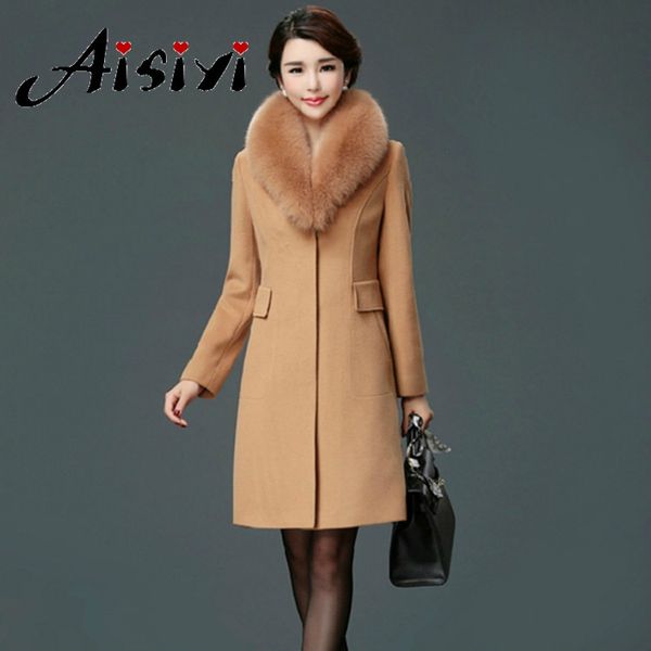 2019 women fur collar coat outerwear winter clothing fashion thick warm woolen blends female elegant woolen coat for women, Black
2019 women fur collar coat outerwear winter clothing fashion thick warm woolen blends female elegant woolen coat for women, Black