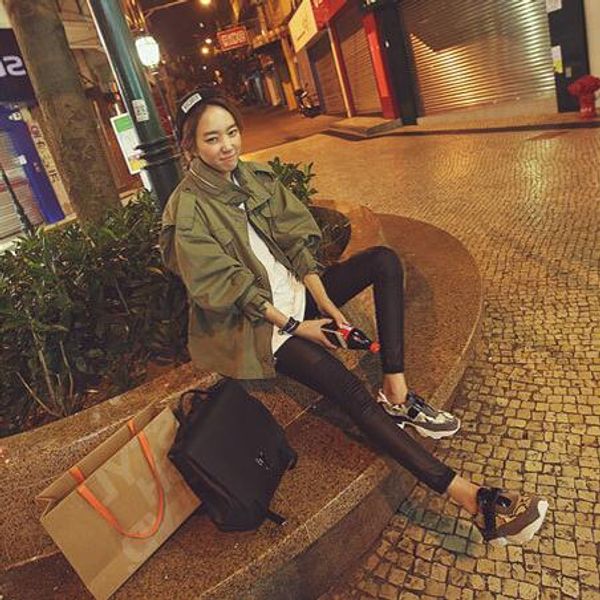 2019 women oversized army green jacket style epaulets embellished new loose fit jackets streetwear dv143, Black;brown
2019 women oversized army green jacket style epaulets embellished new loose fit jackets streetwear dv143, Black;brown