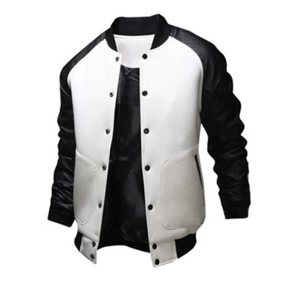 mens baseball jacket autumn fashion cool outwear jacket patchwork stand collar casual slim fit jackets and coats for men, Black;white
mens baseball jacket autumn fashion cool outwear jacket patchwork stand collar casual slim fit jackets and coats for men, Black;white