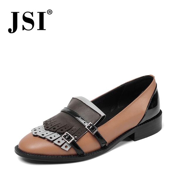 jsi spring new flats genuine leather mixed color tassel round toe women shoes fashion buckle decoration flats jo397, Black
jsi spring new flats genuine leather mixed color tassel round toe women shoes fashion buckle decoration flats jo397, Black