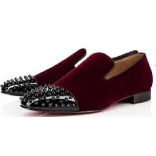 fashion designer mens shoes loafers black red spike patent leather slip on dress wedding flats bottoms shoe for business party b0143
fashion designer mens shoes loafers black red spike patent leather slip on dress wedding flats bottoms shoe for business party b0143