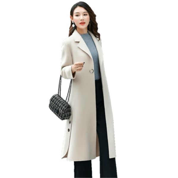 2019 autumn winter women's double-sided woolen jackets female cashmere wool blends turn-down collar solid color slim coats x40, Black
2019 autumn winter women's double-sided woolen jackets female cashmere wool blends turn-down collar solid color slim coats x40, Black