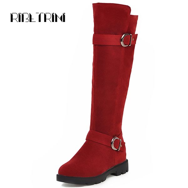 ribetrini fashion flat heels round toe platform double buckle knee high motorcycle riding boots big size 33-43, Black
ribetrini fashion flat heels round toe platform double buckle knee high motorcycle riding boots big size 33-43, Black