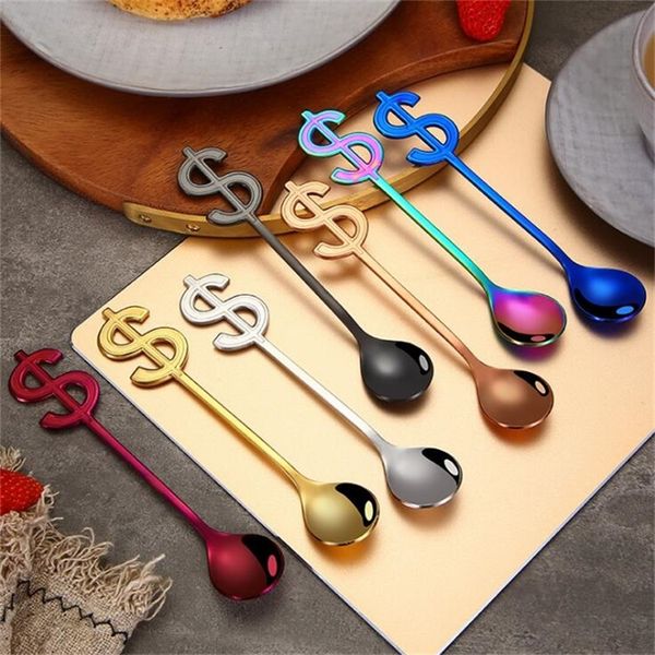 colorful dollar spoons $ sign handle spoon food grade 304 stainless steel tea coffee spoon ice cream drinking tools
colorful dollar spoons $ sign handle spoon food grade 304 stainless steel tea coffee spoon ice cream drinking tools