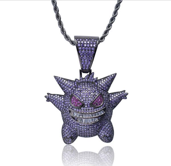 blockbuster fashion with purple zircon, hip-hop personality weird necklace pet elf color genghost cartoon pendant accessories, Silver
blockbuster fashion with purple zircon, hip-hop personality weird necklace pet elf color genghost cartoon pendant accessories, Silver