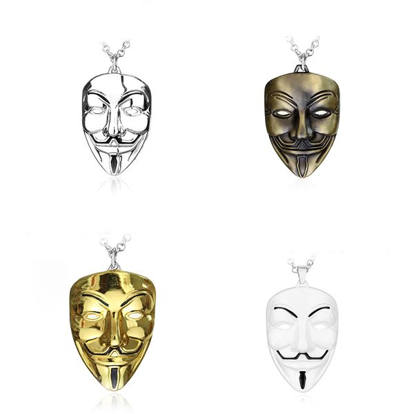 movie v for vendetta necklace anonymous mask 4 color metal pendent exaggerated hacker mask trendy jewelry for men women cosplay, Silver
movie v for vendetta necklace anonymous mask 4 color metal pendent exaggerated hacker mask trendy jewelry for men women cosplay, Silver