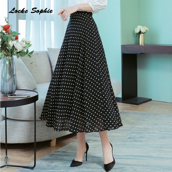 1pcs hight waist skirts women's a-line skirts 2019 summer chiffon splicing wave point prints black skirt ladies casual
1pcs hight waist skirts women's a-line skirts 2019 summer chiffon splicing wave point prints black skirt ladies casual