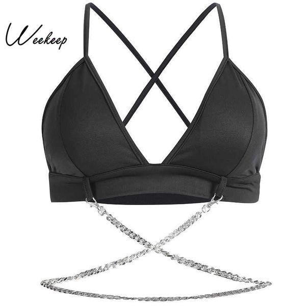 women's tanks & camis weekeep black metal chain patchwork tank women streetwear backless crop 2021 summer cropped push up, White
women's tanks & camis weekeep black metal chain patchwork tank women streetwear backless crop 2021 summer cropped push up, White