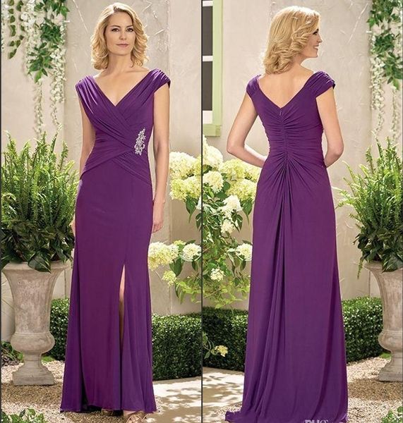 purple mother of the bride dresses v neck appliques side split ruffle elegant mother of groom party dresses floor length wedding guest gown, Black;red
purple mother of the bride dresses v neck appliques side split ruffle elegant mother of groom party dresses floor length wedding guest gown, Black;red