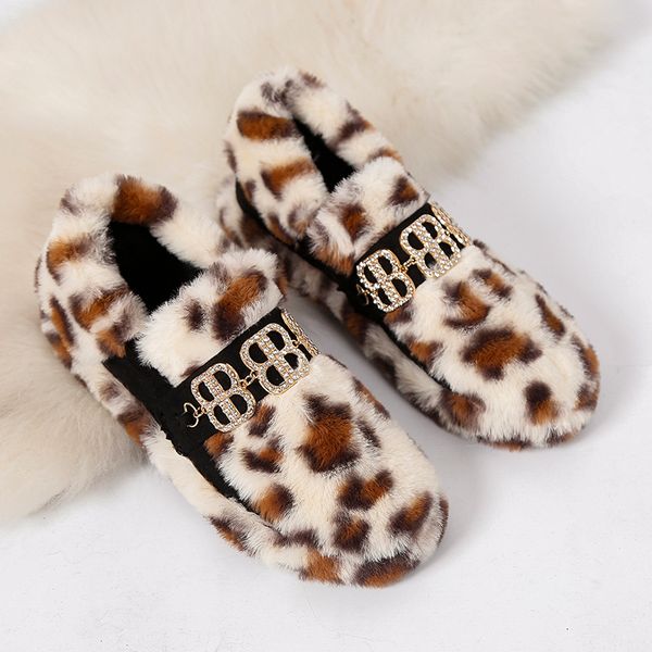 2019 winter women's flats shoes sweet rhinestone leopard partten korean style keep warm ladies shoes, Black
2019 winter women's flats shoes sweet rhinestone leopard partten korean style keep warm ladies shoes, Black