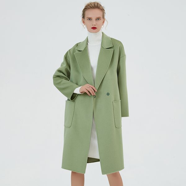 women's wool & blends winter and autumn coat women 2021 fashion green double-sided lapel long ladies coats plus size, Black
women's wool & blends winter and autumn coat women 2021 fashion green double-sided lapel long ladies coats plus size, Black