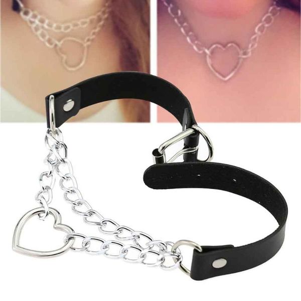 women charming party collar gift pu leather double chains choker necklace heart shape pendant jewelry daily punk gothic, Golden;silver
women charming party collar gift pu leather double chains choker necklace heart shape pendant jewelry daily punk gothic, Golden;silver
