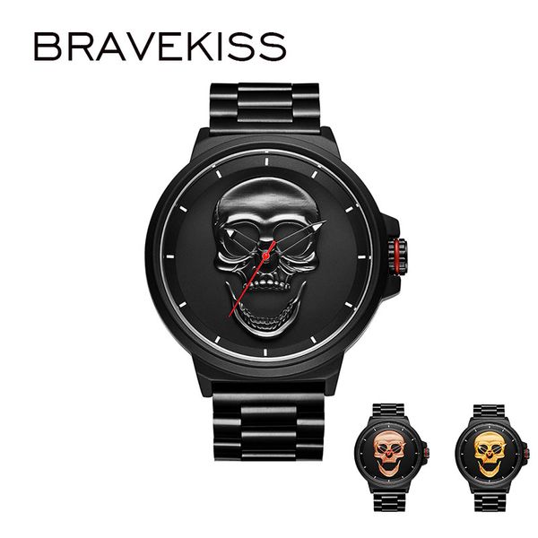 bravekiss 3 color 3d skull personality men's watch fashion waterproof quartz stainless steel strip watch sports watches wm0005, Slivery;brown
bravekiss 3 color 3d skull personality men's watch fashion waterproof quartz stainless steel strip watch sports watches wm0005, Slivery;brown