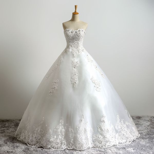 simple elegant wedding dresses strapless ball gown bridal dresses country wedding dress lace appliques beading plus size wedding gowns, White
simple elegant wedding dresses strapless ball gown bridal dresses country wedding dress lace appliques beading plus size wedding gowns, White