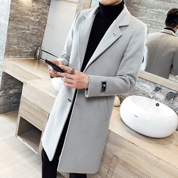 autumn and winter solid color windbreaker 2019 new men's woolen coat, 5xl large size slim fashion men's long windbreaker jacket, Tan;black
autumn and winter solid color windbreaker 2019 new men's woolen coat, 5xl large size slim fashion men's long windbreaker jacket, Tan;black