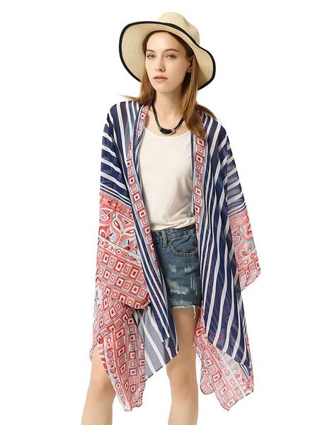 belleziva chiffon striped beach sunscreen cardigan holiday suit beach cover up saida de praia ins fashion, Blue;gray
belleziva chiffon striped beach sunscreen cardigan holiday suit beach cover up saida de praia ins fashion, Blue;gray