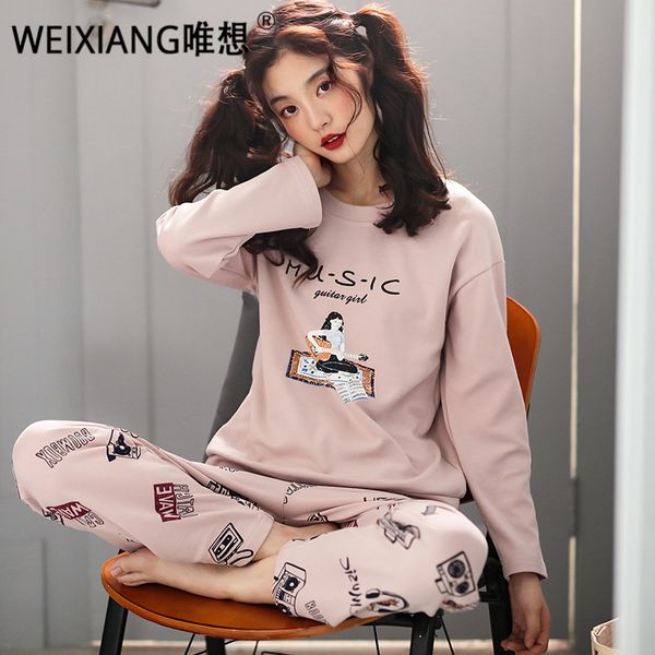 weixiang 2019 new print pajamas pyjama femme spring autumn winter pijamas women pyjama set cotton pajamas home clothes for women, Blue;gray
weixiang 2019 new print pajamas pyjama femme spring autumn winter pijamas women pyjama set cotton pajamas home clothes for women, Blue;gray