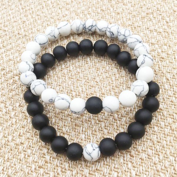 classic natural stone black and white beaded bracelet frosted glass beads male and female lovers jewelry gifts
classic natural stone black and white beaded bracelet frosted glass beads male and female lovers jewelry gifts