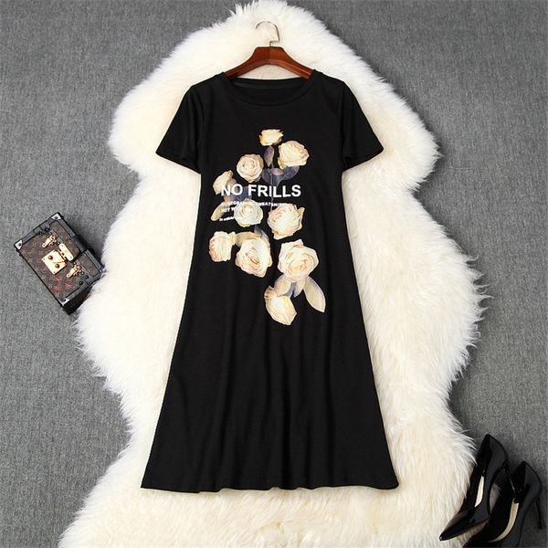 casual t shirt dress women 2020 new fashion summer clothing short sleeve floral print simple loose dress black vestidos, Black;gray
casual t shirt dress women 2020 new fashion summer clothing short sleeve floral print simple loose dress black vestidos, Black;gray