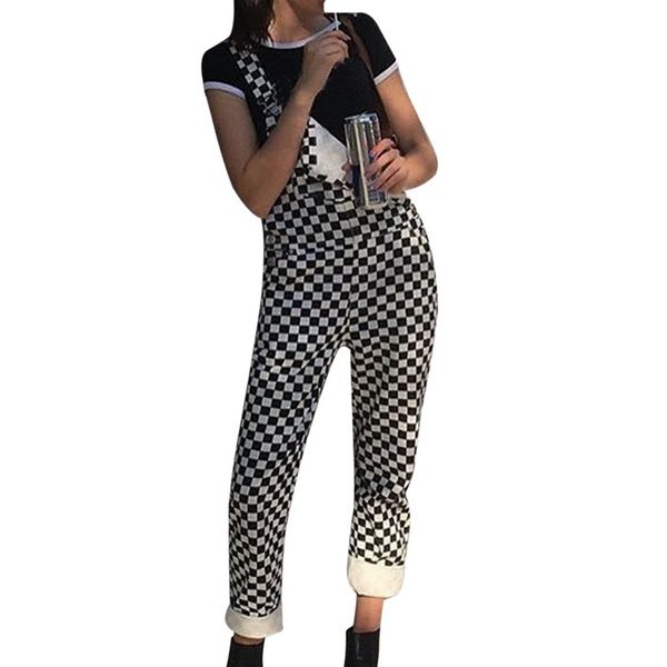 dihope summer women casual loose street straight wide pants plaid bib overalls denim with suspenders jumpsuit checkered pants, Black;white
dihope summer women casual loose street straight wide pants plaid bib overalls denim with suspenders jumpsuit checkered pants, Black;white