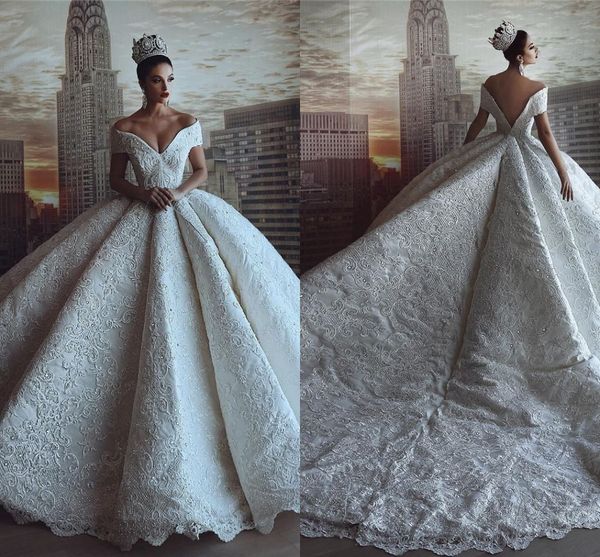 luxury lace appliqued sequined beaded off shoulder wedding dresses vintage princess ball gown saudii dubai arabic bridal gown cph019, White
luxury lace appliqued sequined beaded off shoulder wedding dresses vintage princess ball gown saudii dubai arabic bridal gown cph019, White