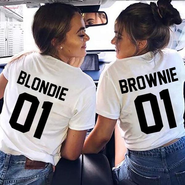 friend t shirt women blondie01 brownie01 tshirt cotton white tee shirt femme sister shirts o neck camisas mujer
friend t shirt women blondie01 brownie01 tshirt cotton white tee shirt femme sister shirts o neck camisas mujer