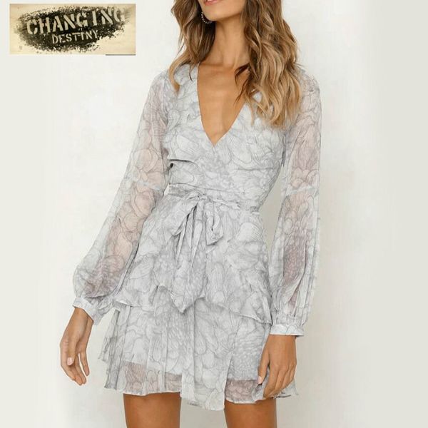 summer dresses female elegant party short dress vintage print bow ruffles chiffon dress women vestidos white pink 2 colors, Black;gray
summer dresses female elegant party short dress vintage print bow ruffles chiffon dress women vestidos white pink 2 colors, Black;gray
