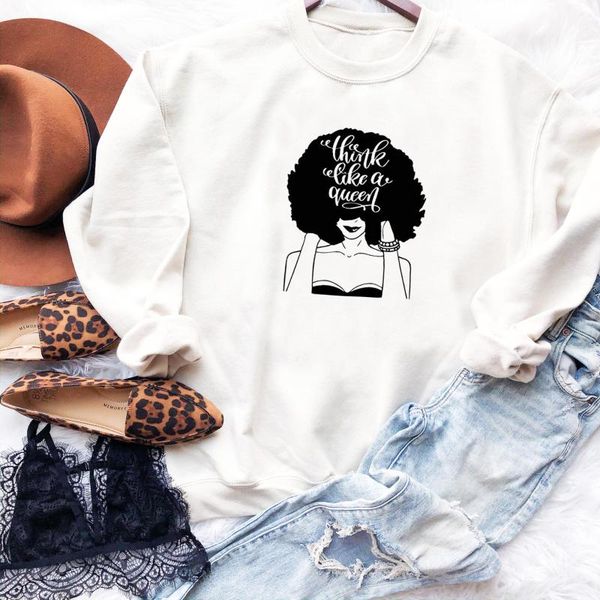 think like a queen african female sweatshirt pure cotton fashion slogan women funny jumper outfits pullovers sweats, Black
think like a queen african female sweatshirt pure cotton fashion slogan women funny jumper outfits pullovers sweats, Black
