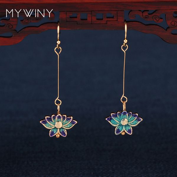 mywiny new fashion jewelry cloisonne lotus flowers earrings women, chinese wind enamel long hook earrings red, Golden
mywiny new fashion jewelry cloisonne lotus flowers earrings women, chinese wind enamel long hook earrings red, Golden