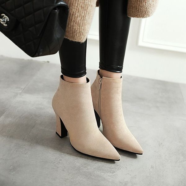 boots big size 9 10 11-17 women shoes ankle for ladies woman winter side zipper suede tip thick heel, Black
boots big size 9 10 11-17 women shoes ankle for ladies woman winter side zipper suede tip thick heel, Black