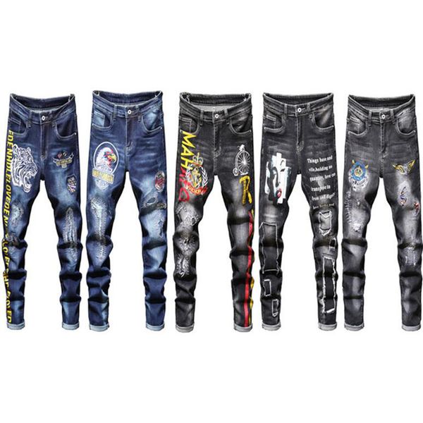 motorcycle motorbike distressed ripped biker slim jeans for men printed stretched painted moto denim pants
motorcycle motorbike distressed ripped biker slim jeans for men printed stretched painted moto denim pants