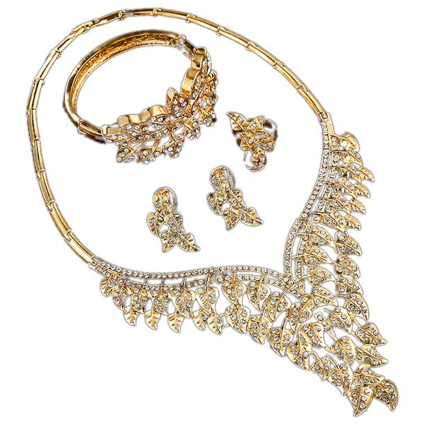 big luxury imitation crystal leaf jewelry set gold color dubai wedding jewelry sets for brides womens costume, Silver
big luxury imitation crystal leaf jewelry set gold color dubai wedding jewelry sets for brides womens costume, Silver