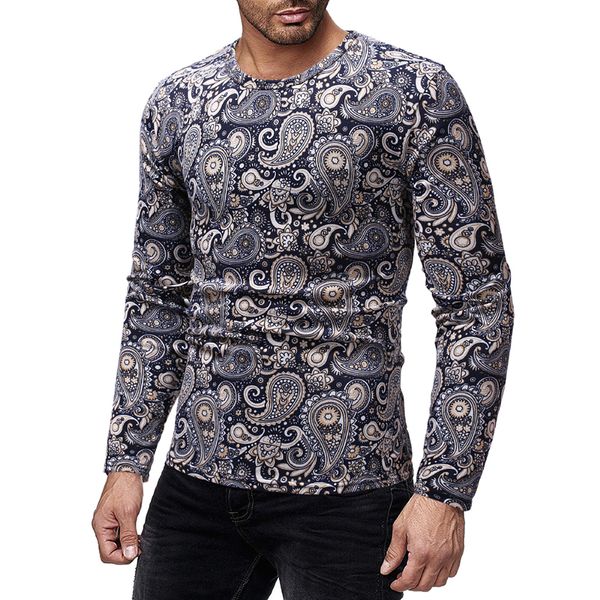 men's t-shirts mens floral printed tshirt autumn spring fashion business long sleeved tees, White;black
men's t-shirts mens floral printed tshirt autumn spring fashion business long sleeved tees, White;black