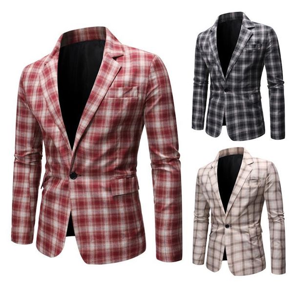 new mens fashion brand grid blazer british's style casual slim fit suit jacket male blazers men coat masculino plus size, White;black
new mens fashion brand grid blazer british's style casual slim fit suit jacket male blazers men coat masculino plus size, White;black