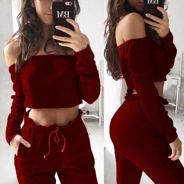 women's long sleeve clothes set ladies solid color exercise sets off shoulder two-piece tights jumpsuit set #3s, White;black
women's long sleeve clothes set ladies solid color exercise sets off shoulder two-piece tights jumpsuit set #3s, White;black