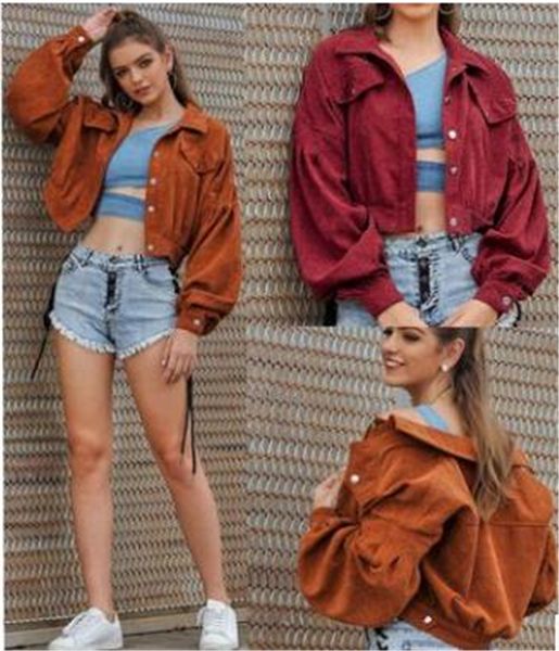 autumn winter womens designer jackets solid color printed lapel neck single breasted short coats fashion female clothing, Black;brown
autumn winter womens designer jackets solid color printed lapel neck single breasted short coats fashion female clothing, Black;brown