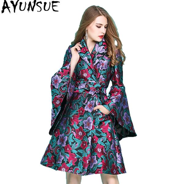women's trench coats ayunsue windbreaker embroidery long coat women clothes 2021 flare sleeve womens sobretudo feminino kj371, Tan;black
women's trench coats ayunsue windbreaker embroidery long coat women clothes 2021 flare sleeve womens sobretudo feminino kj371, Tan;black