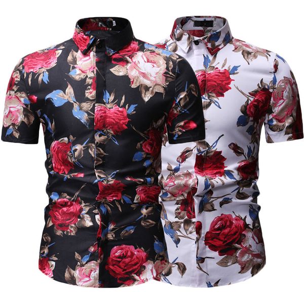 hirigin 2019 new mens casual stylish slim fit floral short sleeve clothes casual shirts top, White;black
hirigin 2019 new mens casual stylish slim fit floral short sleeve clothes casual shirts top, White;black