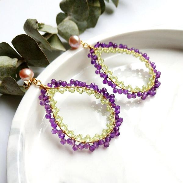 lii ji purple pink pearl with amethyst peridot stud earrings big unique fashion lace earring, Golden;silver
lii ji purple pink pearl with amethyst peridot stud earrings big unique fashion lace earring, Golden;silver