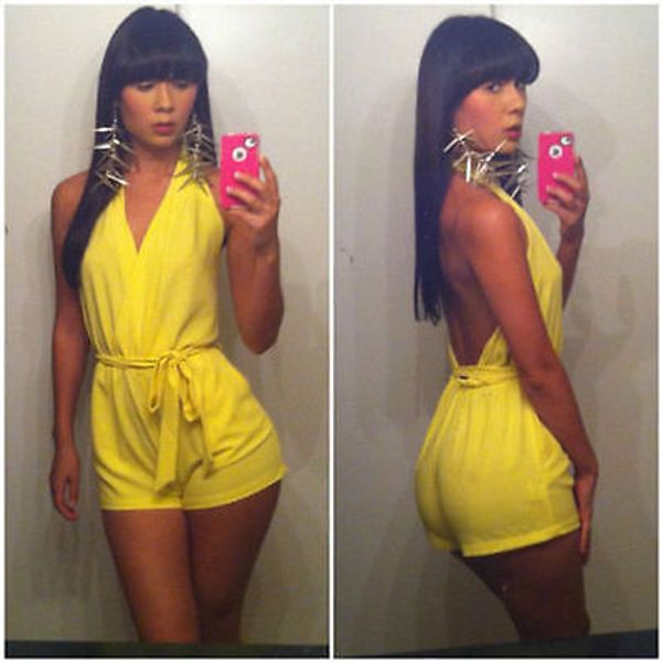 brand new womens yellow backless 2015s bodysuit 2015s shorts woman overalls ing, Black;white
brand new womens yellow backless 2015s bodysuit 2015s shorts woman overalls ing, Black;white
