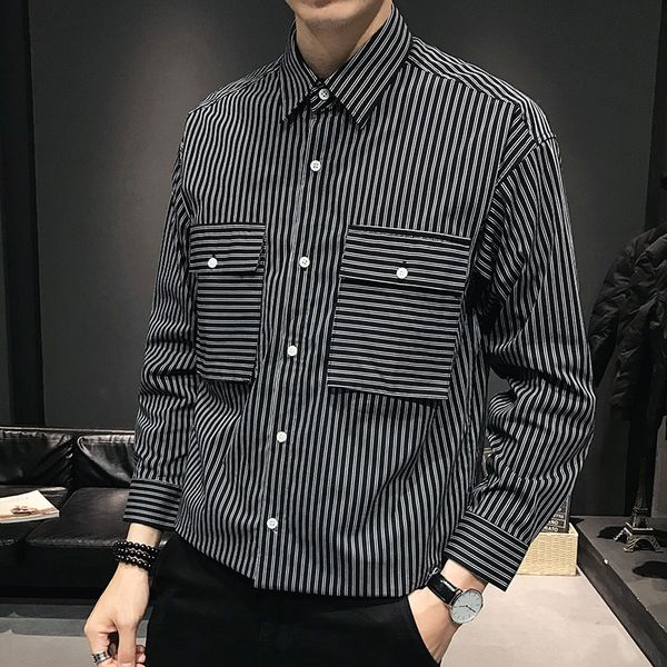 men's fashion stripe casual long sleeve shirts men formal business slim fit dress shirts blouse, White;black
men's fashion stripe casual long sleeve shirts men formal business slim fit dress shirts blouse, White;black