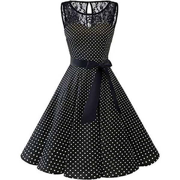 plus size 5xl summer women midi dress gothic polka dot print sleeveless ladies lace dresses vintage party dress clothes, Black;gray
plus size 5xl summer women midi dress gothic polka dot print sleeveless ladies lace dresses vintage party dress clothes, Black;gray