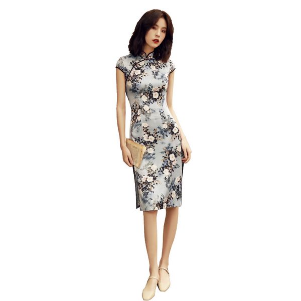 new chinese style print handmade button dress vintage ladies short qipao classic stage show elegant female cheongsam plus size, Red
new chinese style print handmade button dress vintage ladies short qipao classic stage show elegant female cheongsam plus size, Red
