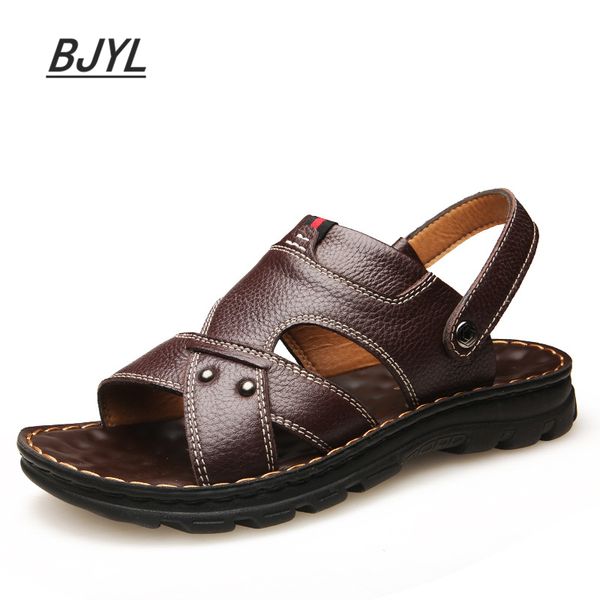 019 summer new men's sandals men's leather beach shoes casual shoes thick bottom slippers, Black
019 summer new men's sandals men's leather beach shoes casual shoes thick bottom slippers, Black