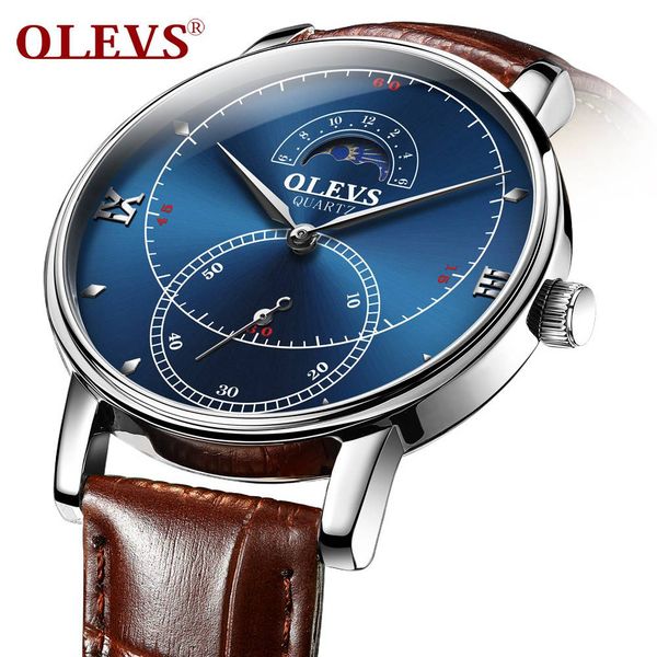 olevs luxury men's watch black / brown leather strap fashion large dial quartz clock men's waterproof automatic watch, Slivery;brown
olevs luxury men's watch black / brown leather strap fashion large dial quartz clock men's waterproof automatic watch, Slivery;brown