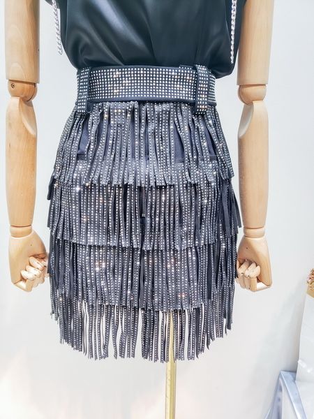 deat 2020 summer fall new fashion clothes women drilling tassels sequins skirt with belt all match bottoms mg059, Black
deat 2020 summer fall new fashion clothes women drilling tassels sequins skirt with belt all match bottoms mg059, Black