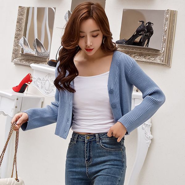 core yarn cardigan autumn women's korean version wild short paragraph long-sleeved solid color striped lazy sweater coat women, White
core yarn cardigan autumn women's korean version wild short paragraph long-sleeved solid color striped lazy sweater coat women, White