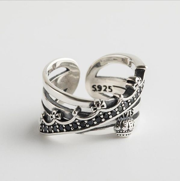 european and american new 2019 s925 pure silver ring girls simple set stone temperament silver ring retro crown silver bracelet
european and american new 2019 s925 pure silver ring girls simple set stone temperament silver ring retro crown silver bracelet