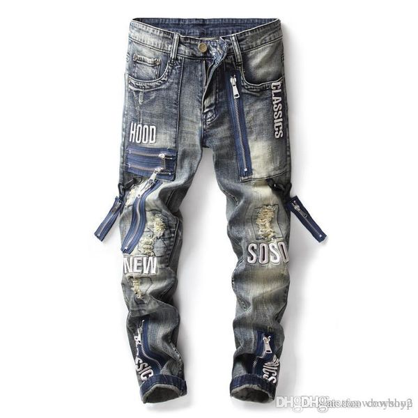 2020 new men's locomotive jeans hole smart locomotive jeans men's fashion designer street hip hop men's jeans high quality, Blue
2020 new men's locomotive jeans hole smart locomotive jeans men's fashion designer street hip hop men's jeans high quality, Blue