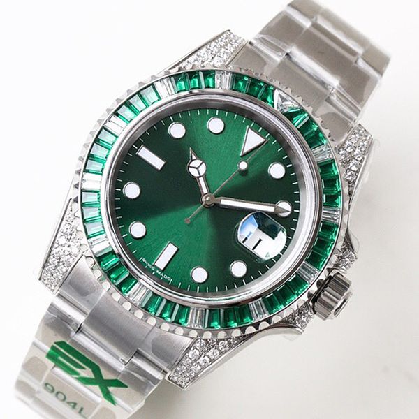 luxury watch fully automatic movement 904l stainless steel case colored gem bezel green lettering auto date diamond watch mens watch a244-2, Slivery;brown
luxury watch fully automatic movement 904l stainless steel case colored gem bezel green lettering auto date diamond watch mens watch a244-2, Slivery;brown
